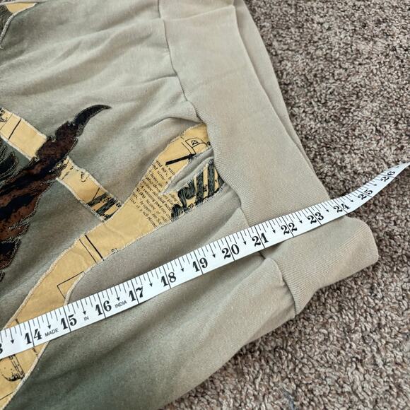 Vintage Maria Kim Women’s Cat Printed Sweater Top Sz L Artsy Tan Quirky - Picture 6 of 13